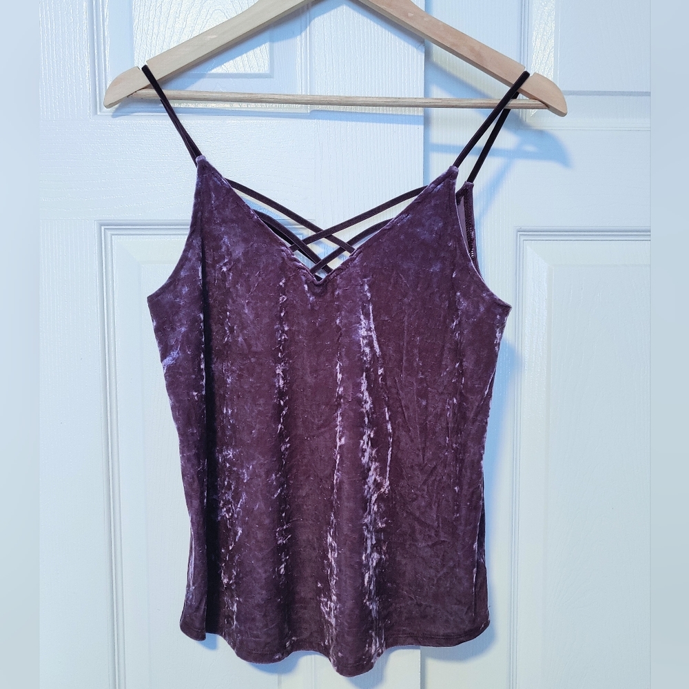 American Eagle purple crushed velvet tank top